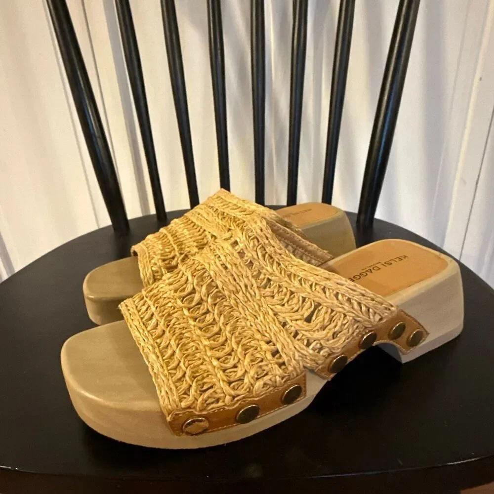 Kelsi Dagger Brooklyn woven studded clog sandal 6